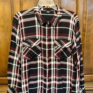 Black & Red Plaid Button Down Soft Flannel Shirt